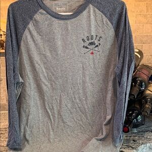 Roots Gray and Blue Long Sleeve Tee